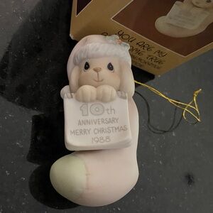 Precious Moments Cream and White Christmas Ornament